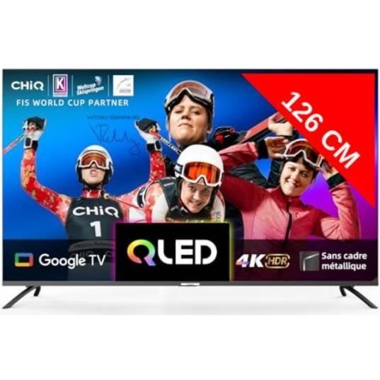 TV QLED 4K 126 cm CHIQ U50QM8V Google TV 50 Pouces Smart TV HDR10 Son Dolby Audio