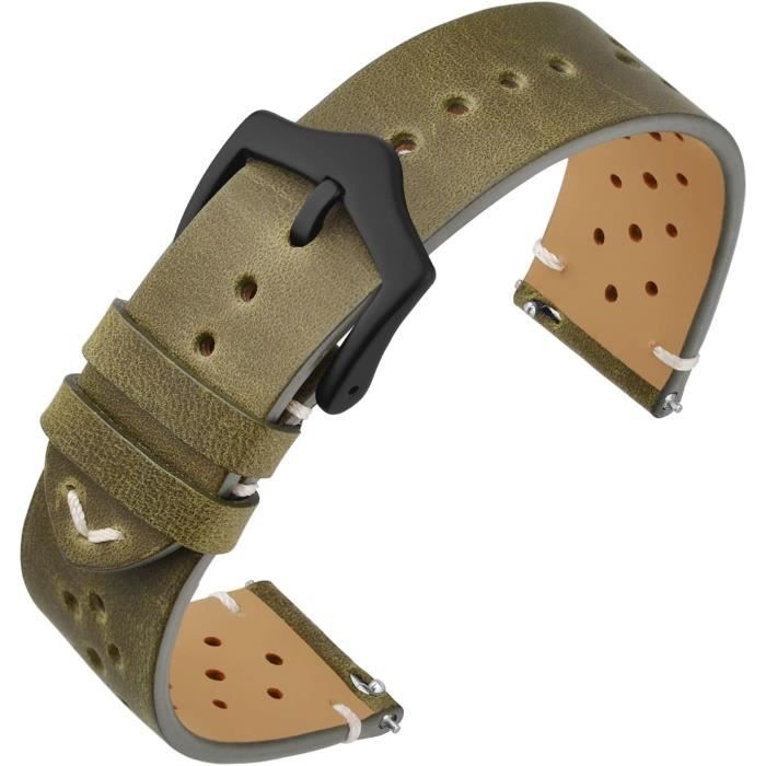 Bracelet Montre En Cuir Horween Chromexcel - Largeurs 18/20/22mm, à Dégagement Rapide, Neuf