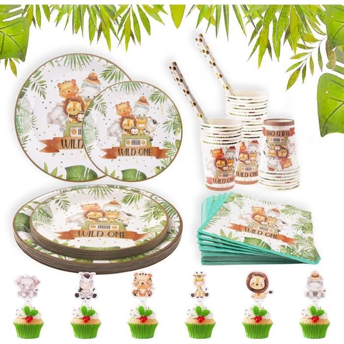 61pcs Roblox Game Vaisselle d'anniversaire pour enfants, Set d'assiettes en carton, y compris nappe Assiettes Tasses Serviettes pour