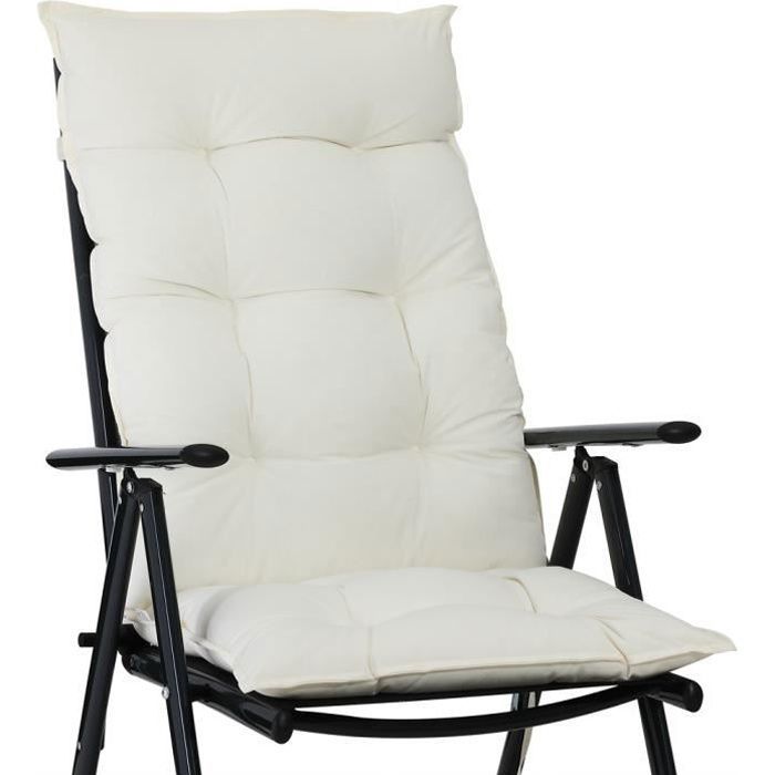 Set De 6 Coussins De Chaise Avec Dossier Creme 79x50x10cm Coussin
