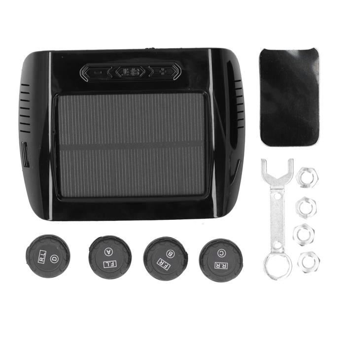 Système TPMS Solaire 4 Ou 6 Capteurs Externes | Alarme Pression Pneus 0-9.9 Bar, écran LCD | Pour Voiture, Camping-car, Remorque, étanche IPX7