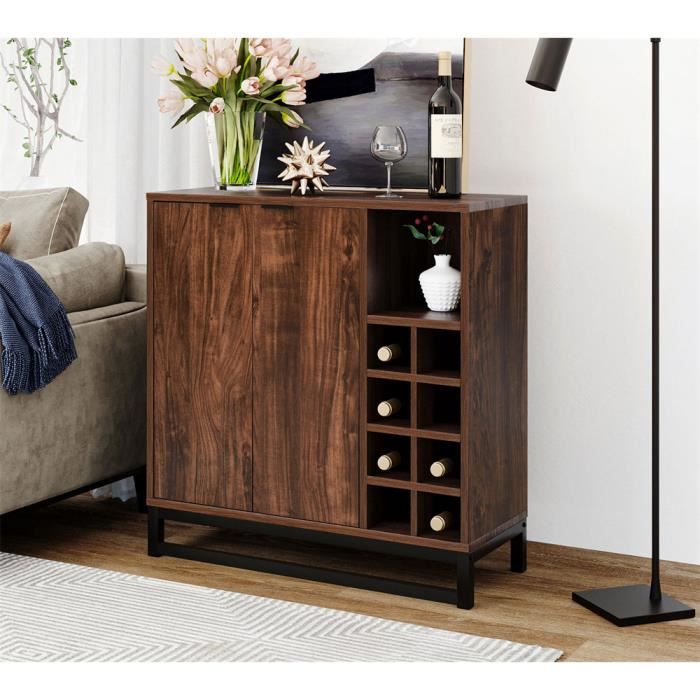 DRIPEX Buffet à Vin, Armoire avec deux portes et étagère rangement