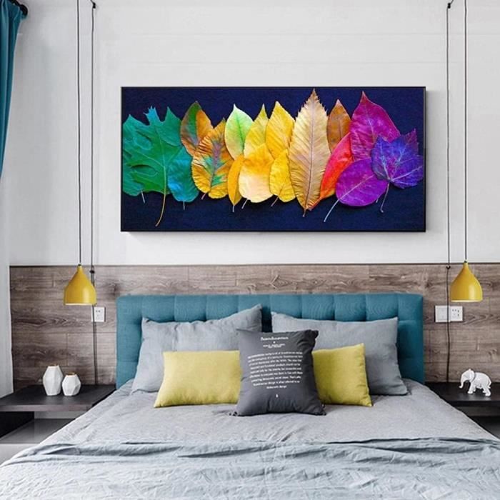 Diamond Painting Feuilles Colorées Broderie Diamant Kit Complet, Diy 5D Diamant Peinture Numero