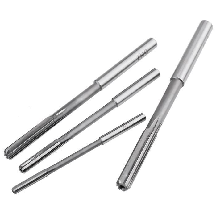 Lot de 10 alésoirs à tige droite en acier rapide H8 3/4/5/6/7/8/9/10/11/12 mm