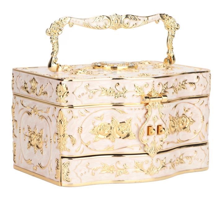 Boîte à Bijoux Rectangulaire En Verre Noir Vintage - 27.5x18x10.2 Cm, Rangement Et Décoration élégante - 9