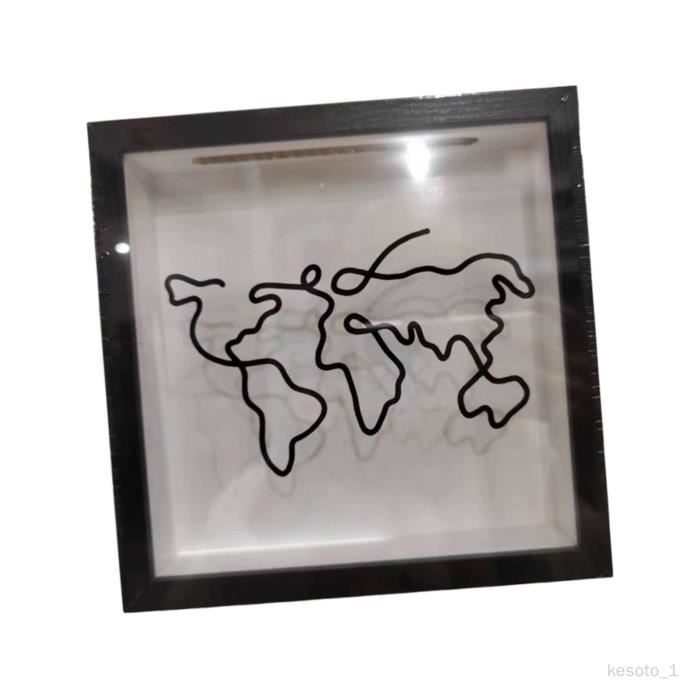 Cadre Vitrine (shadow Box) Avec Fente Supérieure - Dimensions 21.7x26.7 Cm, Intérieur 20x25 Cm, MDF Noir - 6