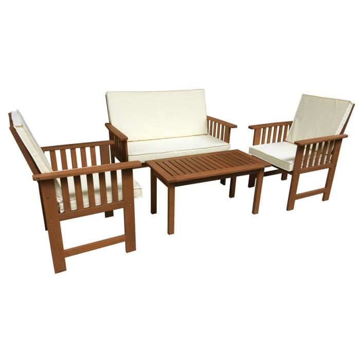 Salon De Jardin En Bois Exotique Bangkok Maple Marron Clair