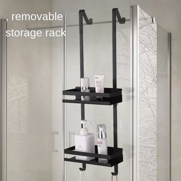 Etagère murale salle de douche - HUOLE - inox sans perforation - 74*25*10.2cm