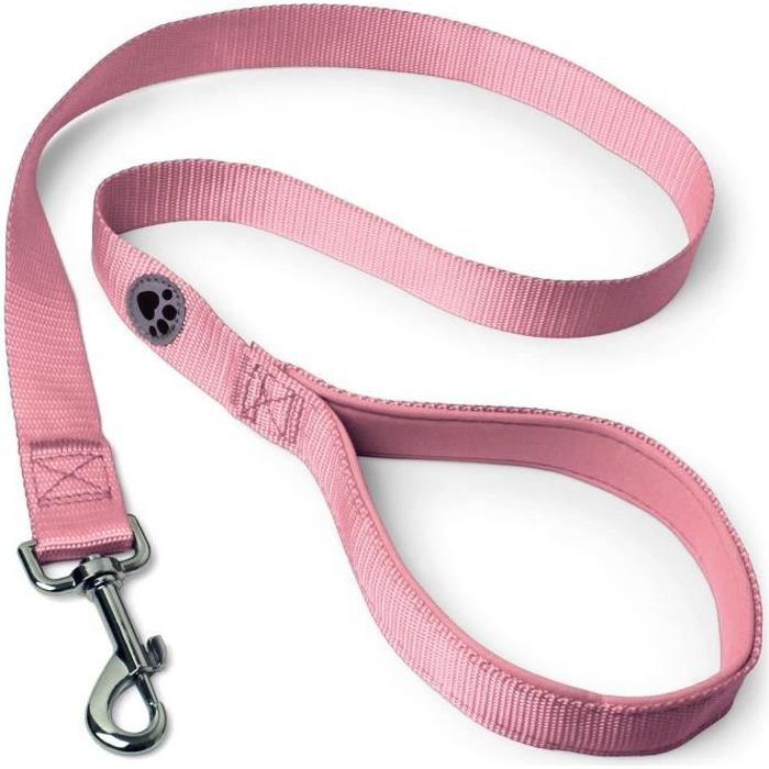 Meilleurs prix pour Laisse pour Chien Rembourrée - Rose - 100cm - IGADGITZ - Lumineuse - Réfléchissante - Polyester
