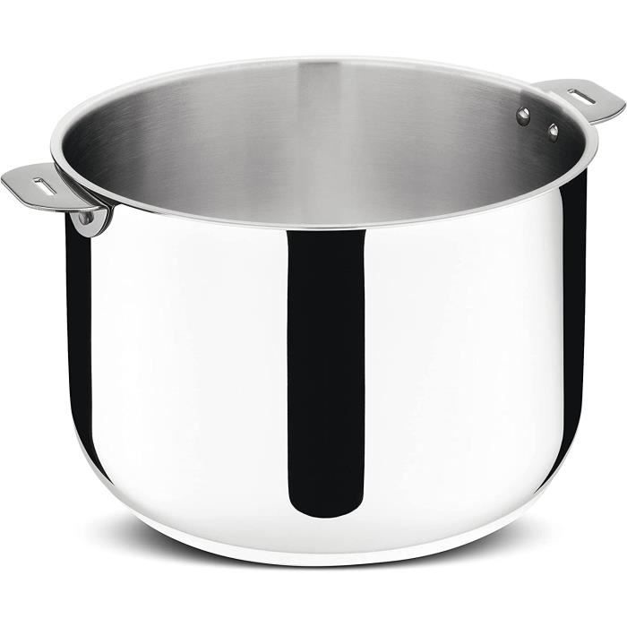 Lagostina Salvaspazio Marmite Acier Inoxydable 18/10 O 24 cm, Casserole Induction, Gaz et Four