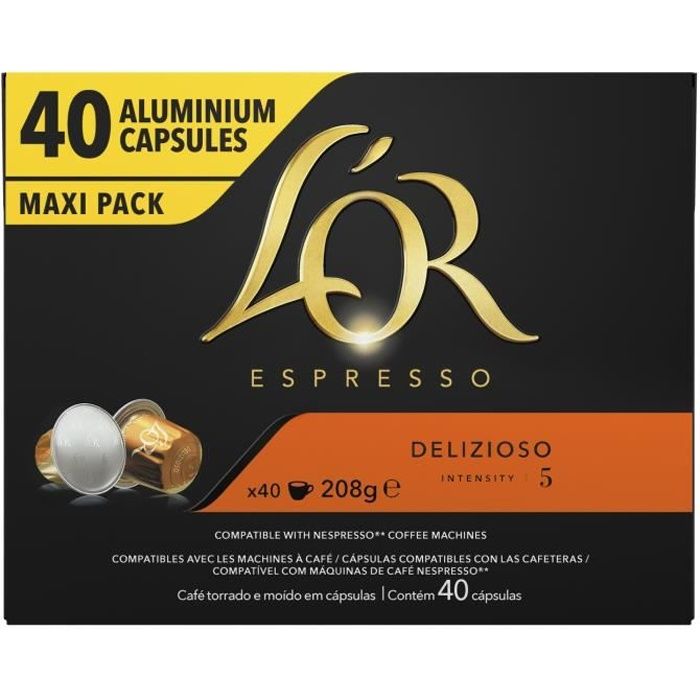 L'Or Espresso Café - 40 Capsules Delizioso Intensité 5 - compatibles  Nespresso®* - Cdiscount Au quotidien