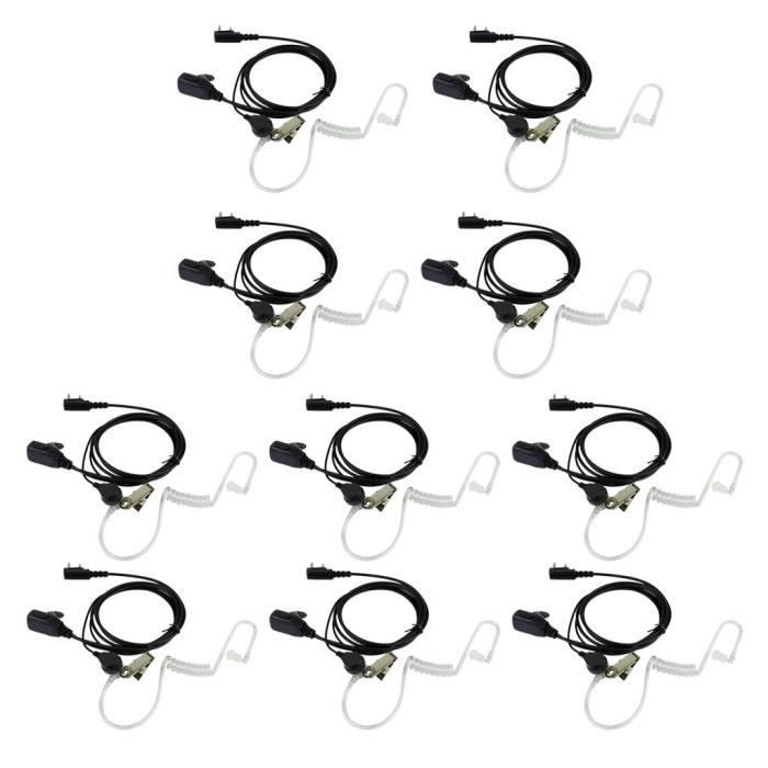Oreillette De Surveillance Avec Tube Acoustique Et Bouton PTT - Compatible Kenwood, Baofeng, TYT - Tête K