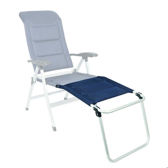 Fauteuil De Camping Pliable Avec Repose-pieds - Dossier Haut Réglable 7 Positions, Charge 120 Kg - Anthracite