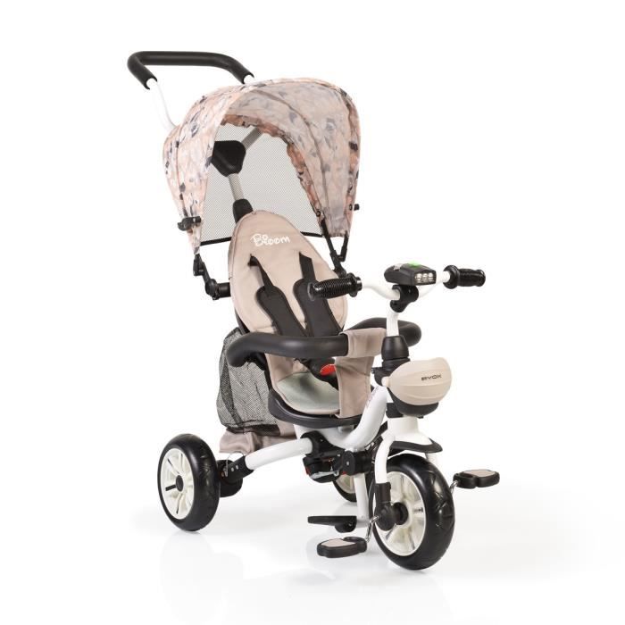 Tricycle Évolutif 4 En 1 Bébé 9 Mois à 5 Ans - Avec Barre De Poussée, Siège Rotatif Et Auvent