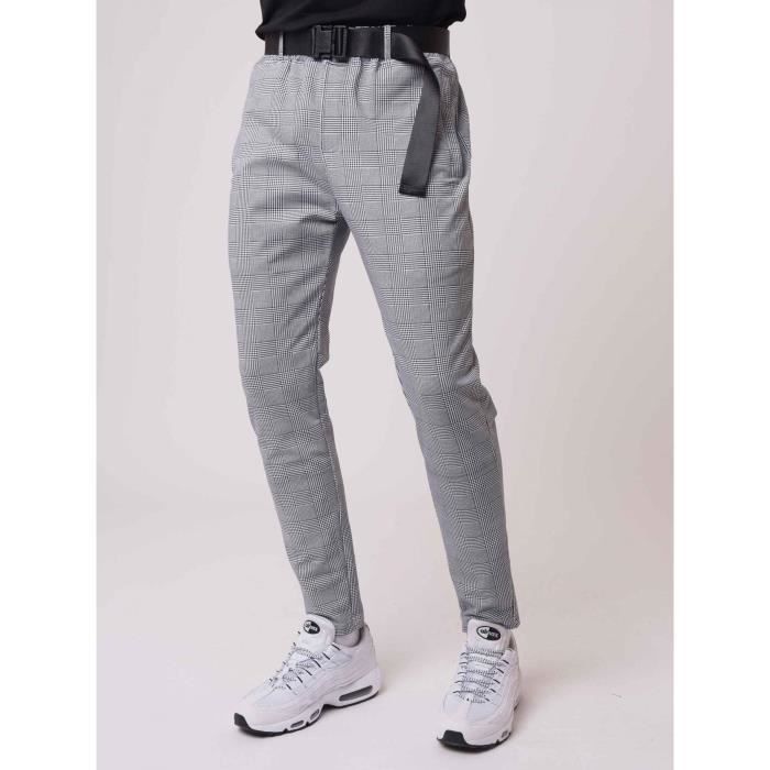 PROJECT X PARIS - Pantalon à carreaux avec ceinture - Homme