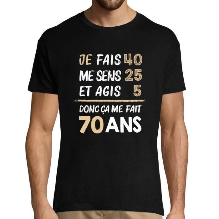T Shirt Homme Anniversaire 70 Ans Collection Je Fais Planetee Xxxl Noir Cdiscount Pret A Porter