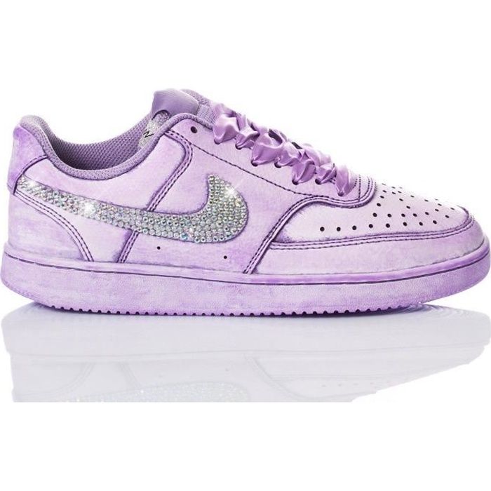 NIKE FEMME NIKEWASHEDCRYSTAL2069 VIOLET CUIR BASKETS Violet Cdiscount Chaussures