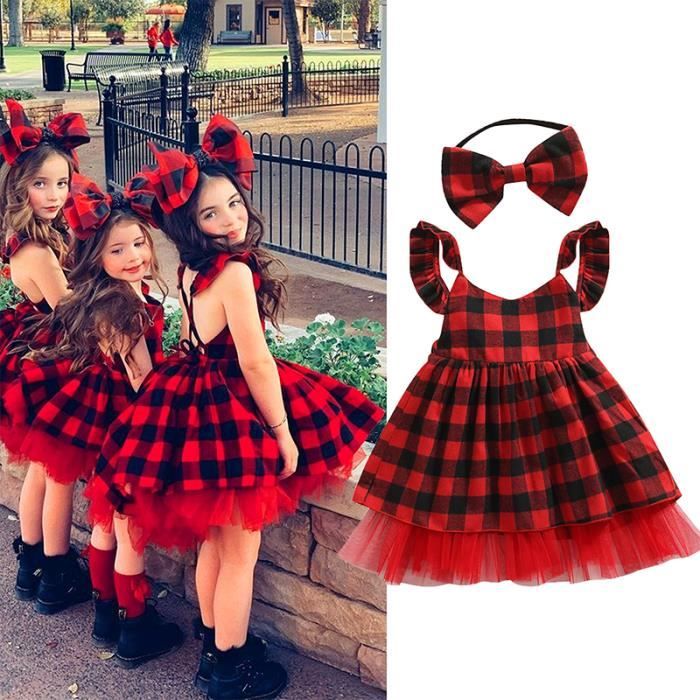 Robe De Noel Pour Bebe Fille Robe De Princesse En Tulle Plaid Nouveau Ne 1 An Deguisement Anniversaire Et Nouvel An Rouge Cdiscount Pret A Porter