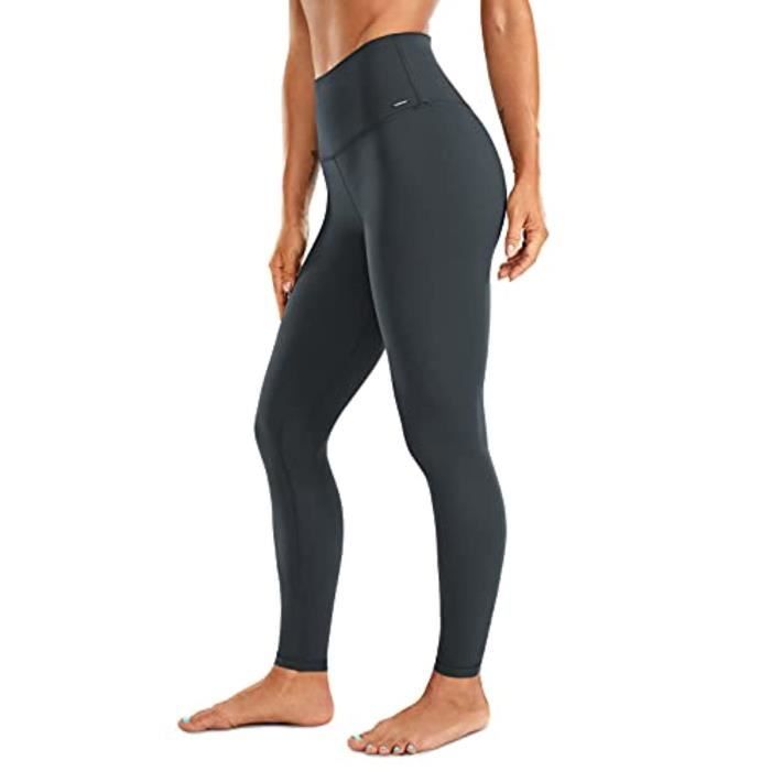 CRZ YOGA Femme Thermal Fleece Lined Leggings Taille Haute Pour L'hiver D'entraînement Randonnée Yoga 7/8 Pantalon - 64cm Sauge Grise 40