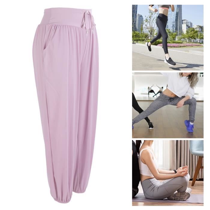 Legging De Yoga Femme - Coutures Dentelle - Couleur Unie - Polyester - Taille S-3XL