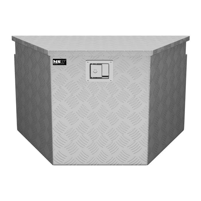 coffre de rangement malle de transport aluminium damier msw-atb-830 (150 litres 82 x 48 x 46cm charnières et poignées rivetées)