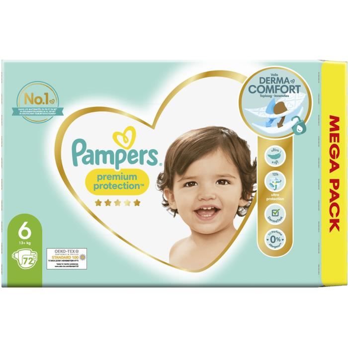 Pampers Couches Premium Protection Taille 6