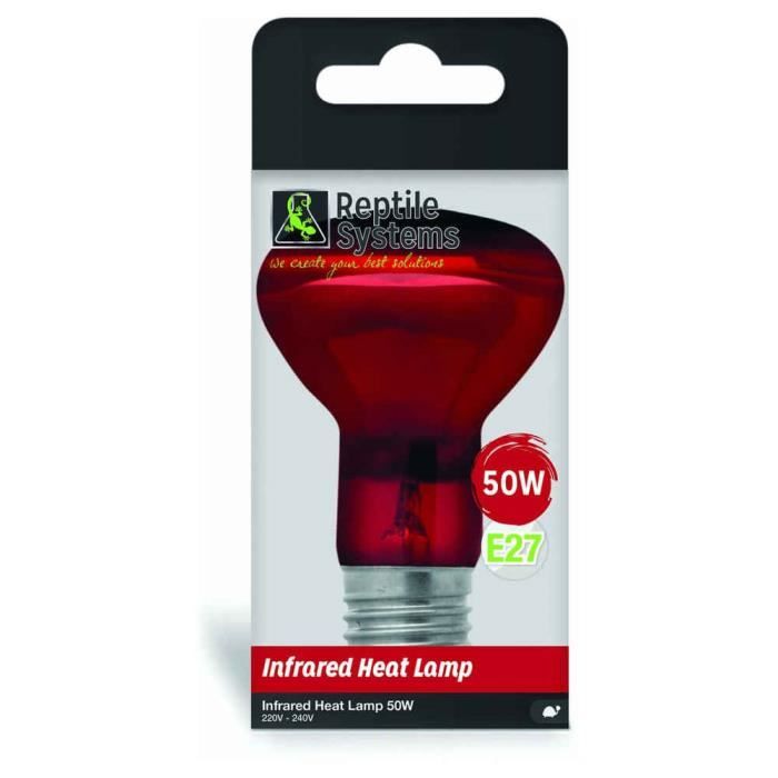 Reptile Systems - Lampe Infrared Heat Lamp E27 pour Reptiles - 50W