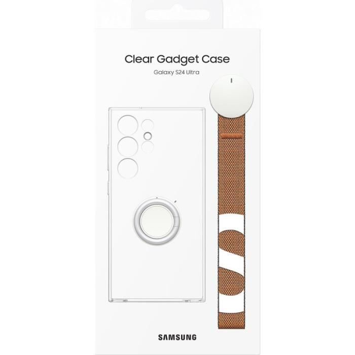 Coque avec support amovible pour Samsung Galaxy S24 Ultra Transparent