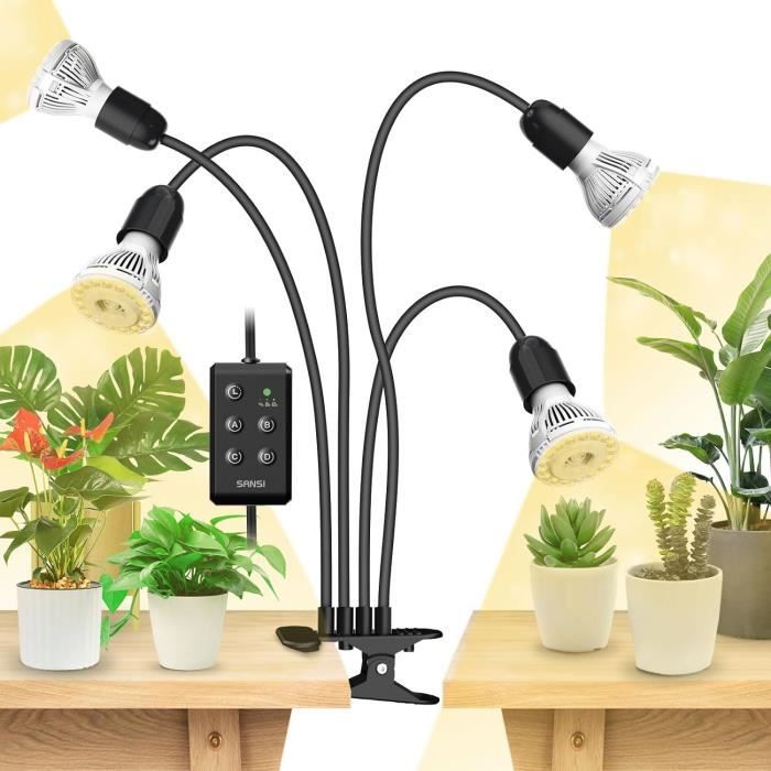 Lampe LED Pour Plantes GOEDCH Avec Minuterie - 9 Niveaux De Luminosité, 3 Modes Couleur, Bras Rotatif 360° - Spectre Complet 455-650 Nm