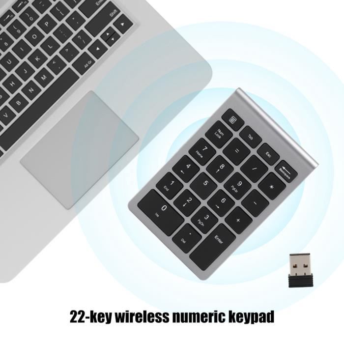 Clavier Numérique 22 Touches Fil De Fer Noir KIMISS RF304 22 Touches, Mini Clavier Sans Fil 2.4 Clavier Rf304 Fnac