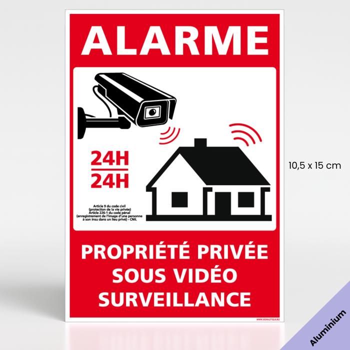 Panneau Aluminium 'Propriété Privée, Intrusion Interdite' - 8x12 Pouces - Moderne - Neuf