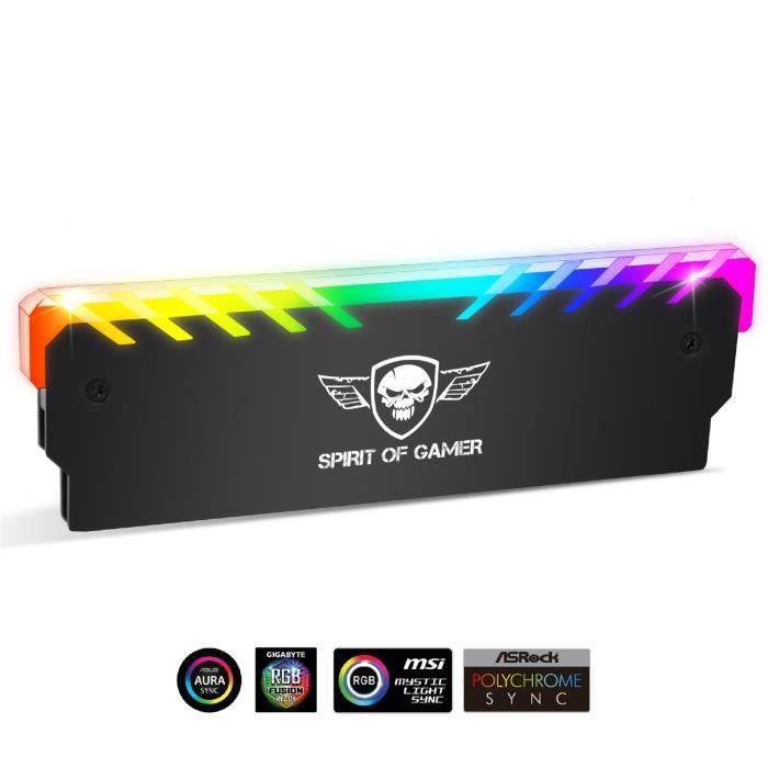 Dissipateur Thermique RAM DDR5 - Alliage Aluminium, 134x34x8 Mm, Avec Bande Thermique - Compatible Mémoire DDR5
