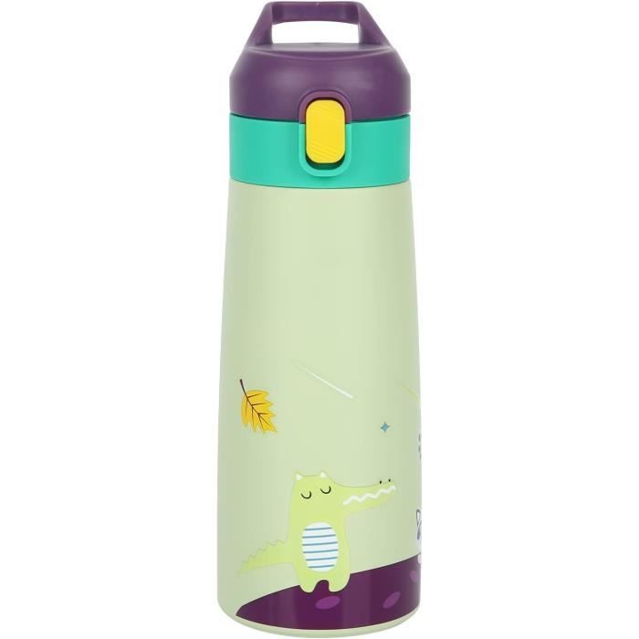 Gourde Isotherme Enfant 500ml Acier Inoxydable - Bouteille Thermos Double Paroi Sans BPA - École, Sport, Camping