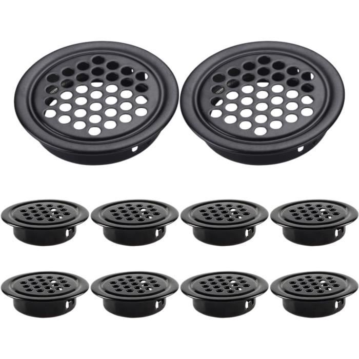 Grille de Ventilation Ronde - 12 Pièces Noir Trou de Ventilation en Grille de Ventilation Ronde - 12 Pièces Noir Trou de Ventilation en