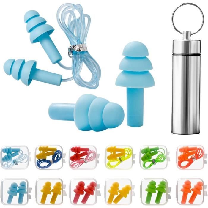 Bouchons Oreille LAOYE 14 Paires | Silicone | SNR 31dB | Boîte Métal | Pour Dormir, Concert, Travail | Anti-Bruit