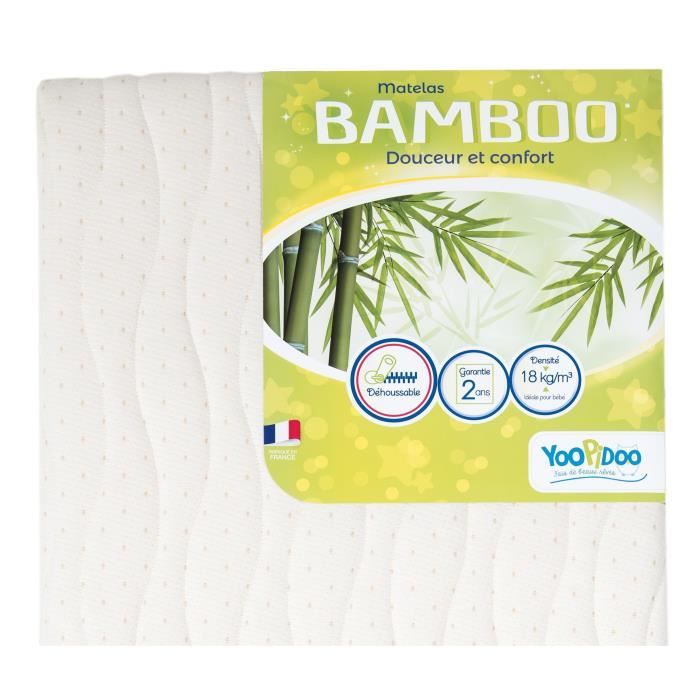 1 Face /Ét/é Fra/îche// 1 Face Hiver Ouatin/ée Fabrication Fran/çaise 60x120 cm 1 Al/èse Imperm/éable sans Traitement Chimique Oeko Tex yoopidoo Matelas B/éb/é Climatis/é