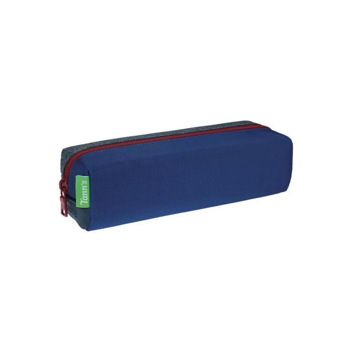 Tann s Trousse scolaire simple grise et bleue en bouteilles