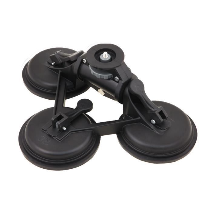 Support Triple Ventouse Pour Voiture - Compatible GoPro, Smartphones, Appareils Photo - Rotation 360°, Fixation Puissante Sur Verre