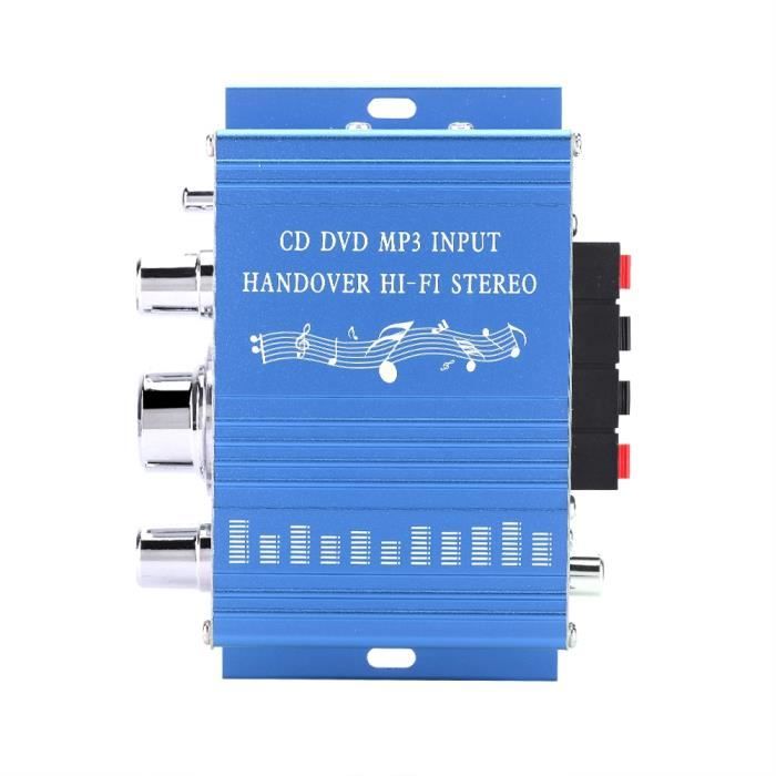 Amplificateur Audio Numérique Hi-Fi – Boîtier Aluminium – Contrôle Aigus/basses/volume – Pour Voiture, Maison, Fête – 2x20W