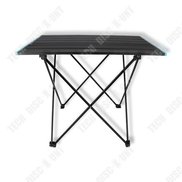 Camping Table Pliable - Table De Pique-nique Réglable En Hauteur Avec Panier De Rangement Sac De Transport Aluminium Noir Pour Jardin Bbq 96325119