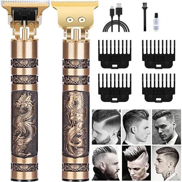 Tondeuse Barbe/cheveux Rechargeable Sans Fil HIENA - 4 Têtes, Batterie 1500mAh, Noir