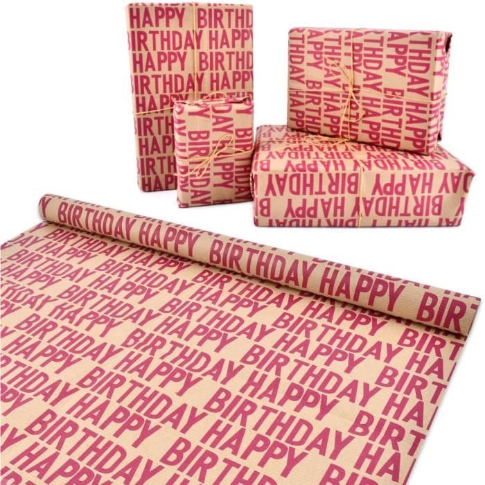 3 Rouleaux Papier Cadeau Anniversaire Dinosaures - 300x43 Cm, Cuivré Brillant, Idéal Fêtes Enfants Et DIY