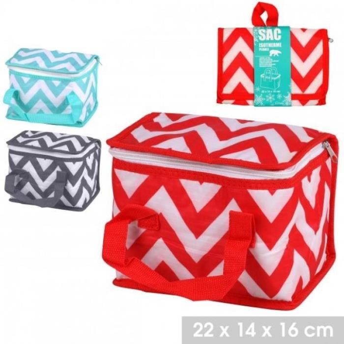 Petit Sac Isotherme Pliable Glacière Souple Sac Repas Portable Pique Nique Goûter – 22 x 14 x 16 cm