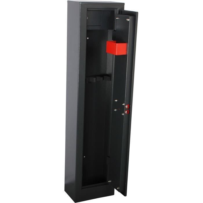 ELEM TECHNIC Armoire - Coffre fort pour armes 5 fusils à clé 31,5x20,5x138 cm