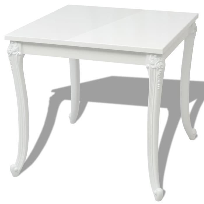 table de salle à manger 80 x 80 x 76 cm laquée blanche hao-0f060n01243382