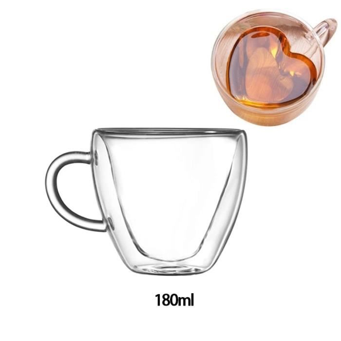 SERVICE A CAFE,280ml--Tasses rondes en verre résistantes à la chaleur
