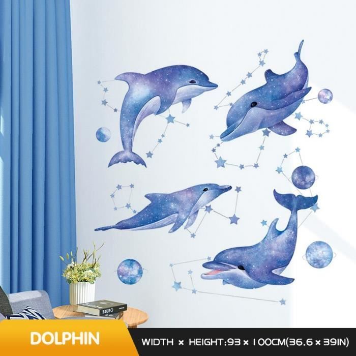 Joli autocollant mural de baleines du monde sous-marin