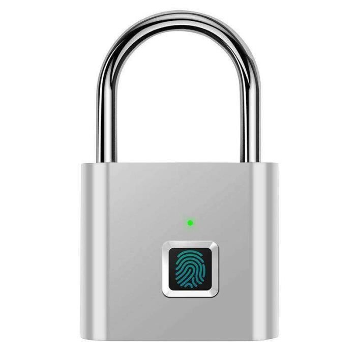 Cadenas à Empreintes Digitales USB - Sécurité Salle De Sport, Bureau, Maison - IP65, Charge USB, Batterie Longue Durée