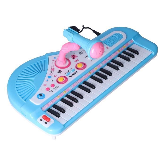 YUYXN Jouet Piano 37 touches différents effets sonores pour enfants Bleu