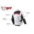JET Blouson Veste Moto Homme Imperméable Avec Armure Textile Aquatex (Blanc Rouge)-1